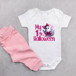 Min 1:a Halloween Roliga Outfit Söt Babyflicka Spö T Shirt