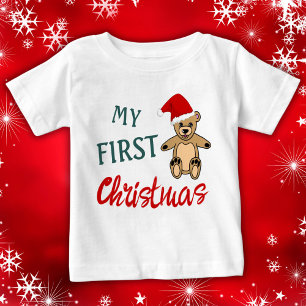 Min 1:a jul Teddybjörn Santa Hatt T Shirt