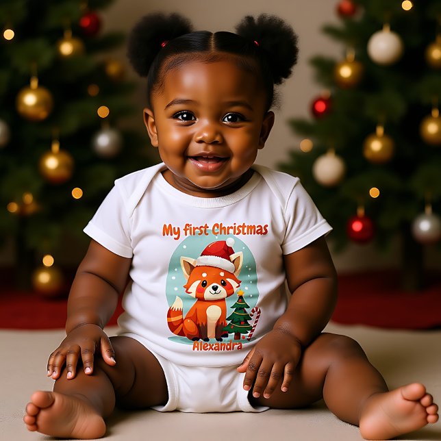 🎄Min 1:a julen, anpassad text, Santa Paws  T Shirt (My 1stChristmas, custom text, Baby Bodysuit)