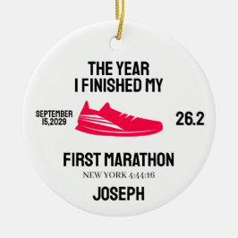 Min 1:a Maratonlöpare Första Maraton Löpning Julgransprydnad Keramik