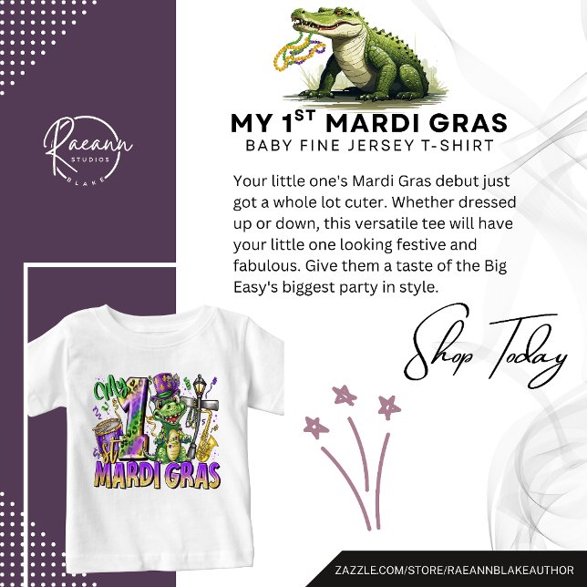Min 1:a Mardi Gras Baby Fine Jersey T-Shirt (Skapare uppladdad)
