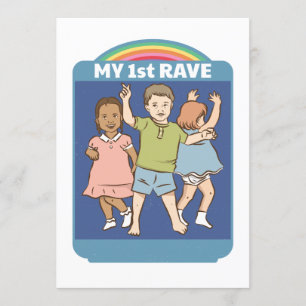 Min 1:a Rave Vintage-illustration Inbjudningar