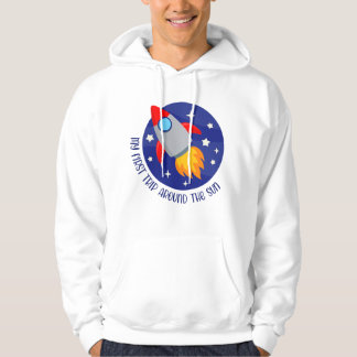 Min 1:a resa runt solens raket 1:a födelsedagspres hoodie