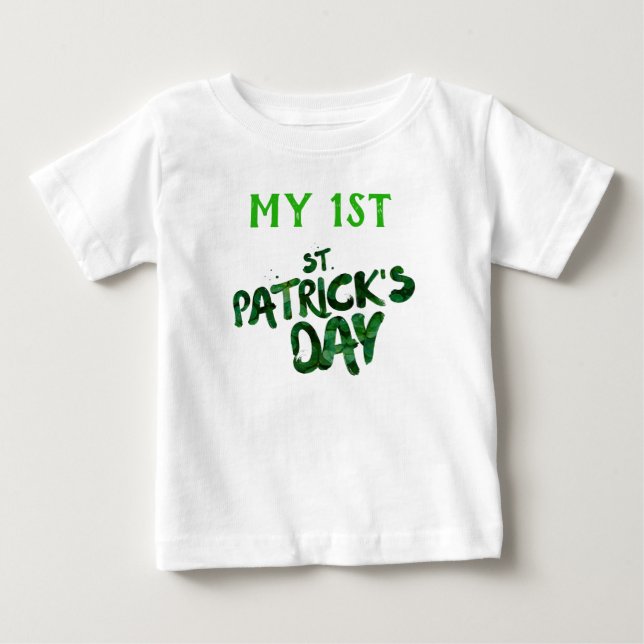 Min 1:a St. Patrick's Day gröna typografi T Shirt (Framsida)