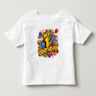 Min 1-årsdag Kakor Tårta Och Ballonger  T Shirt