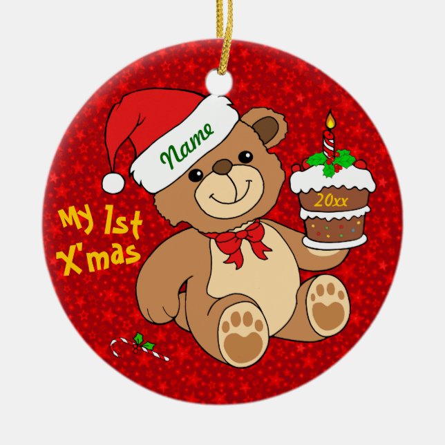 Min 1st jul julgransprydnad keramik (Framsidan)