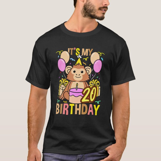 Min 20:e födelsedag Chimpanzee T Shirt (Framsida)