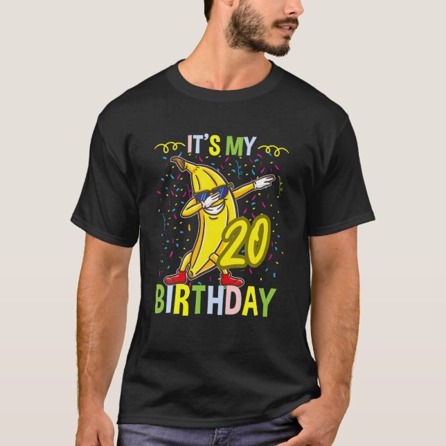 Min 20:e födelsedag för Banana Älskare T Shirt (Framsida)