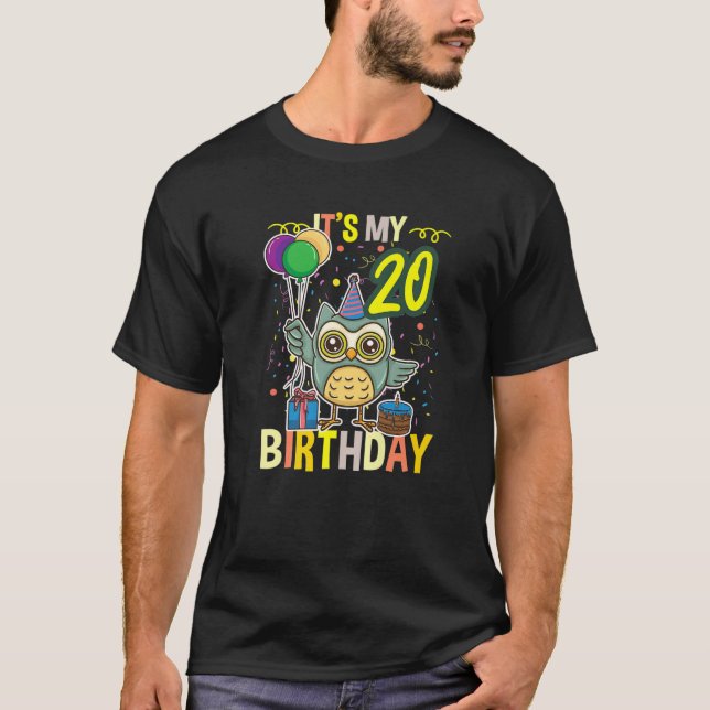 Min 20:e födelsedag Uggla Älskare T Shirt (Framsida)