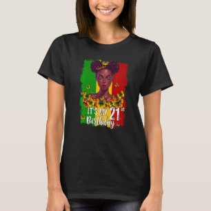 Min 21:a födelsedag, 21 år gammal svart Melanin W T Shirt