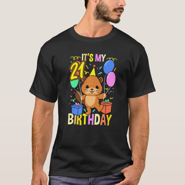 Min 21:a födelsedag Beaver T Shirt (Framsida)