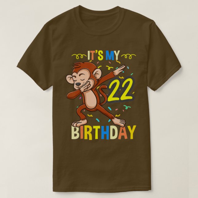 Min 22:a födelsedagsdabbing på apa t shirt (Design framsida)