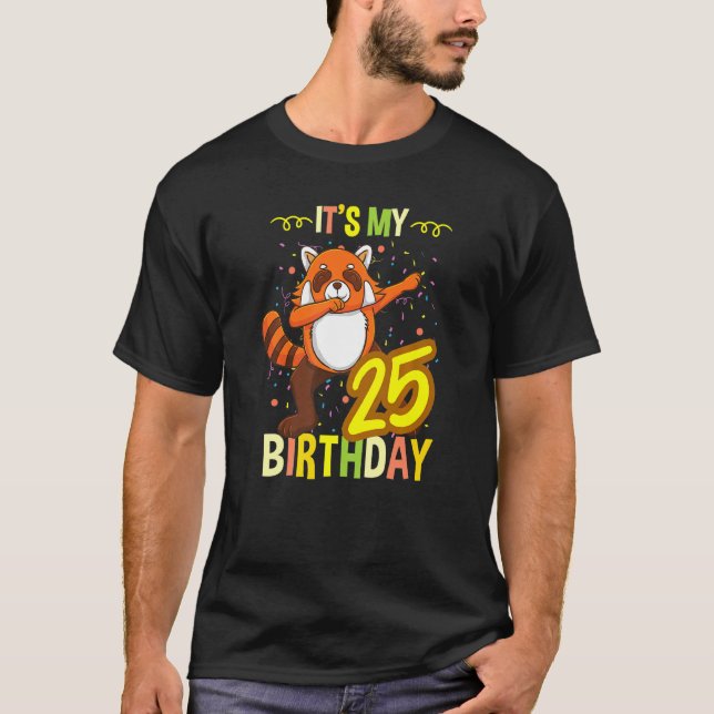 Min 25:e födelsedag Dabbing Red Panda Animal T Shirt (Framsida)