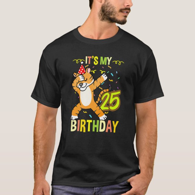 Min 25:e födelsedag Dabbing Tiger T Shirt (Framsida)