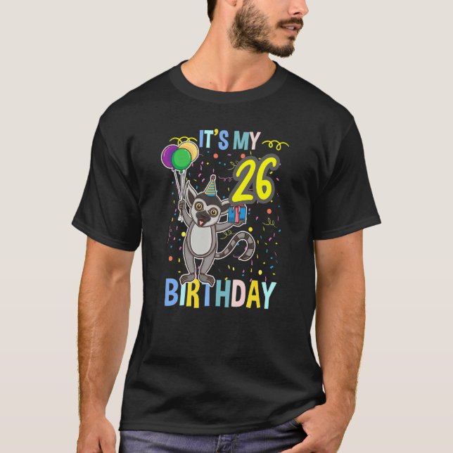Min 26:e födelsedag Lemur T Shirt (Framsida)