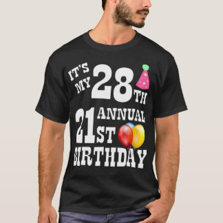 Min 28:e årsdag 21:a födelsedag t shirt