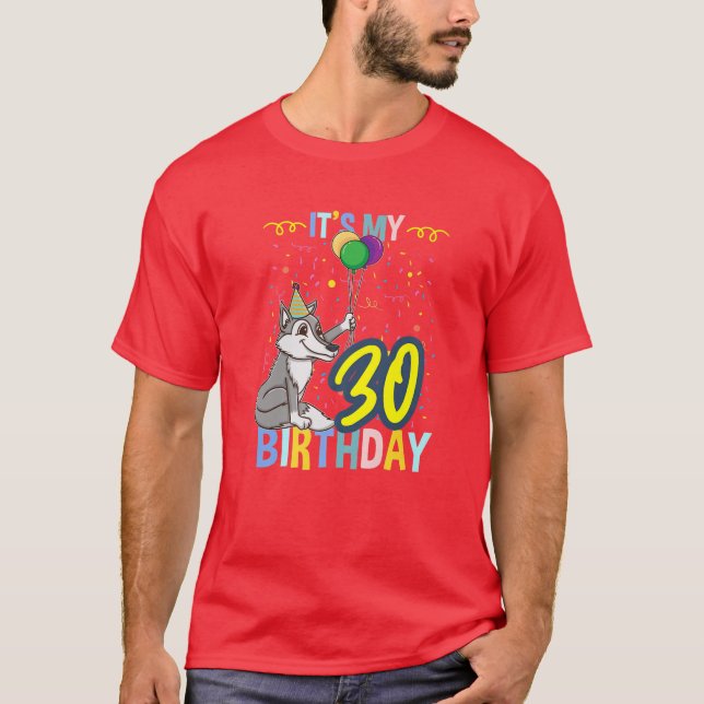 Min 30års födelsedag-Varg Älskare T Shirt (Framsida)