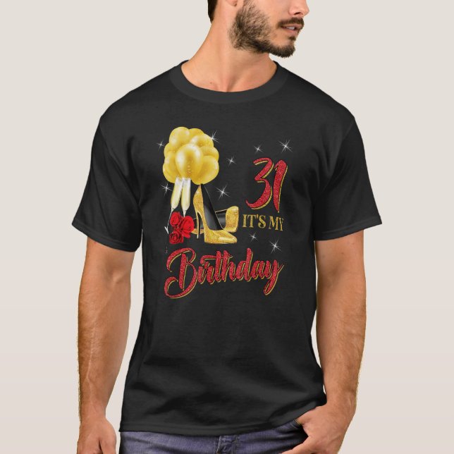 Min 31a Birthday Shirt 31 år gammal Röd ros T Shirt (Framsida)