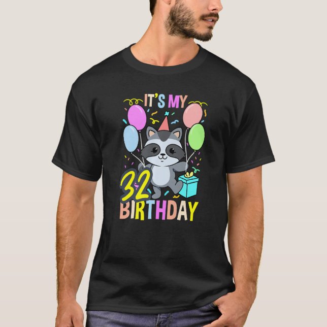 Min 32:a födelsedagsrashon t shirt (Framsida)