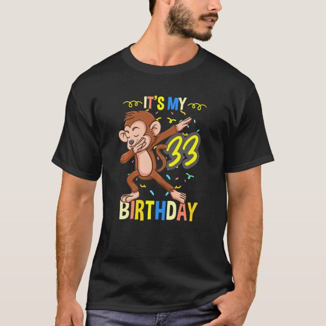 Min 33:e födelsedagsdabbing på apa t shirt (Framsida)