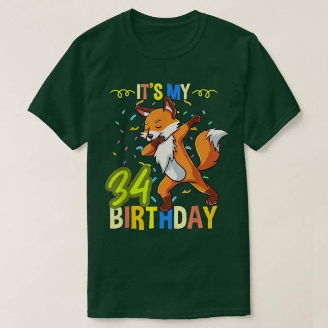 Min 34:e födelsedag t shirt (Design framsida)