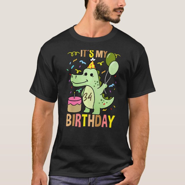 Min 34:e födelsedagskorkodilalligator t shirt (Framsida)