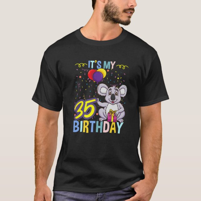 Min 35e födelsedag Koala Animal Lover T Shirt (Framsida)