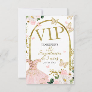 Min 3-års Blush Floral VIP-biljett Inbjudningar