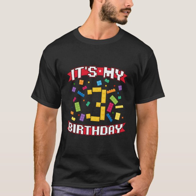 Min 3-blockerande familj Bygger T Shirt (Framsida)