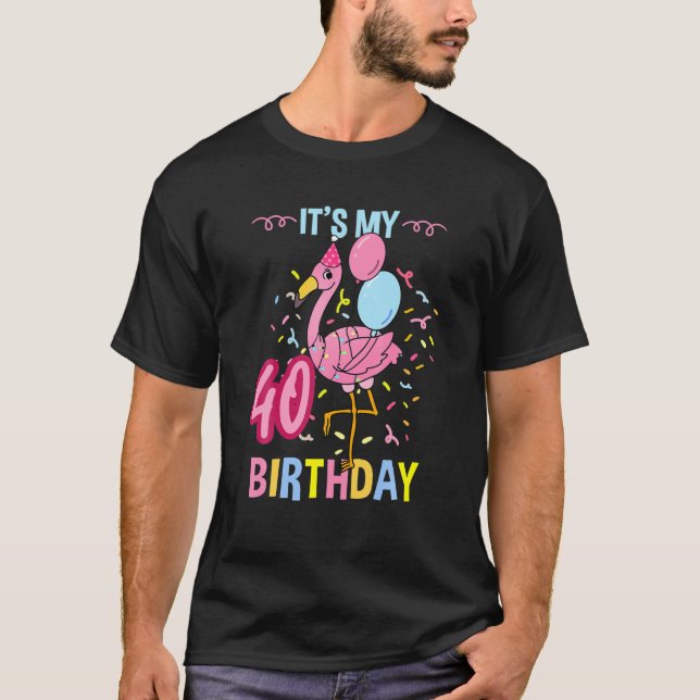 Min 40:e födelsedag Flamingo T Shirt (Framsida)