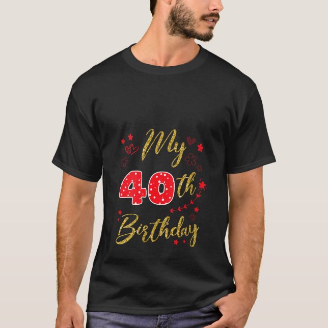 Min 40:e födelsedagskalkyl-familj Party 40 år gamm T Shirt (Framsida)