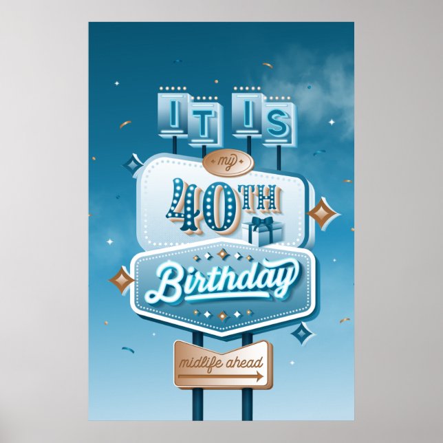 Min 40:e födelsedagsPoster (24 x 36) Poster (Framsidan)