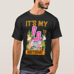 Min 4e födelsedagen Safari Jungle Zoo Birthday 4 T Shirt