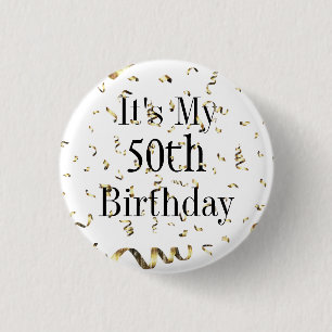 Min 50:e födelsedag Glitter Confetti Firande Knapp