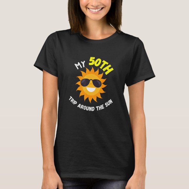 Min 50:e Resa runt Sol 50:e födelsedag T Shirt (Framsida)