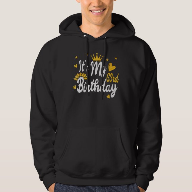 Min 63:e födelsedag Grattis på födelsedagen Hoodie (Framsida)