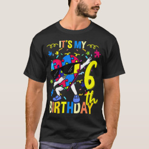 Min 6e-födelsedag Dabbing Autism Puzzle T Shirt