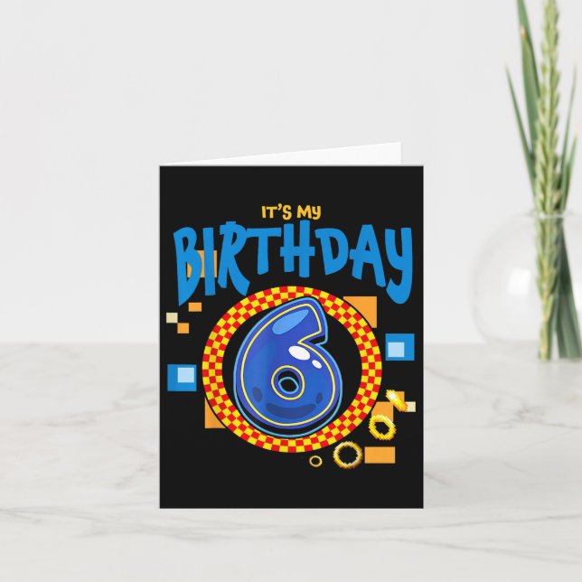 Min 6e-födelsedagspojkfamilj som matchar Party Vid Kort (Framsida)