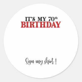 Min 70:e födelsedagskalkyl 70 år gamla kvinnor skr runt klistermärke