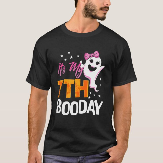 Min 7:e Boo Day Cute Halloween Birthday Ghost P T Shirt (Framsida)