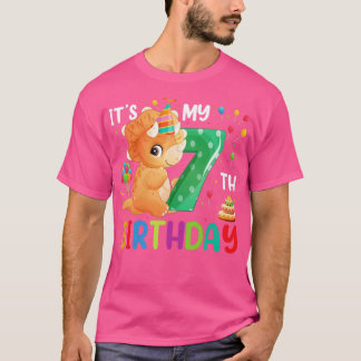Min 7:e-födelsedag 7 år gamla barndagshus Dino T Shirt