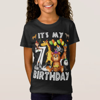 Min 7:e-födelsedag Safari Jungle Animals Älskare T Shirt