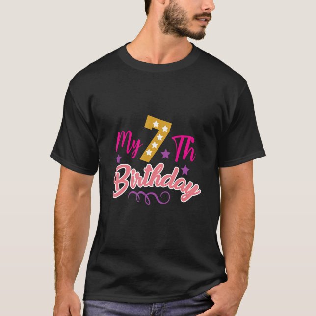 Min 7:e-födelsedag t shirt (Framsida)