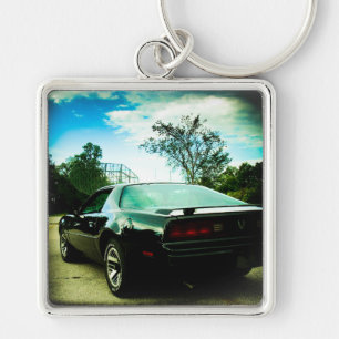 Min 85 Pontiac Firebird Fyrkantig Silverfärgad Nyckelring