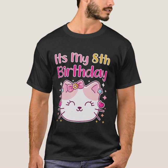 Min 8:e födelsedagskat Kitten Party Girls Matchin T Shirt (Framsida)