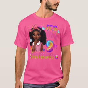 Min 9:e födelsedag, Black Girls Kids Cute Birthday T Shirt