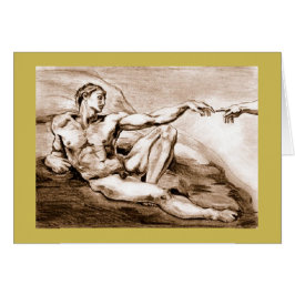Min Adam teckning 2004 efter Michelangelo Hälsningskort