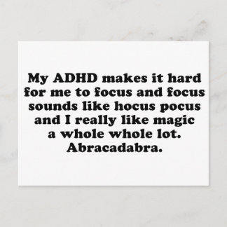 Min ADHD Focus Hocus Pocus Vykort