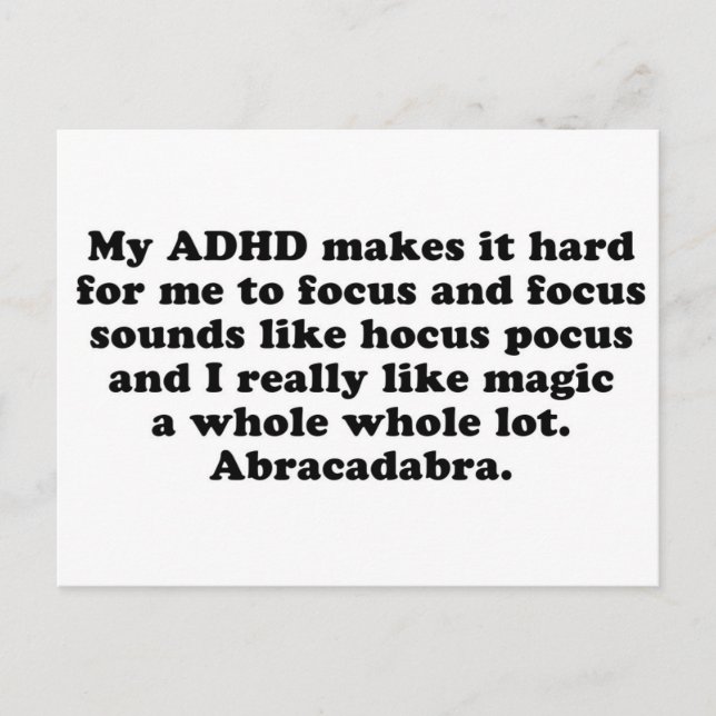 Min ADHD Focus Hocus Pocus Vykort (Framsida)