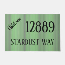 Min Adress på en Grönt DoorMat